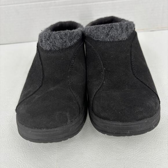 L.L. Bean Clog Women's Size 8 Black Suede North Haven Knit Trim Slip On Comfort - Picture 5 of 11